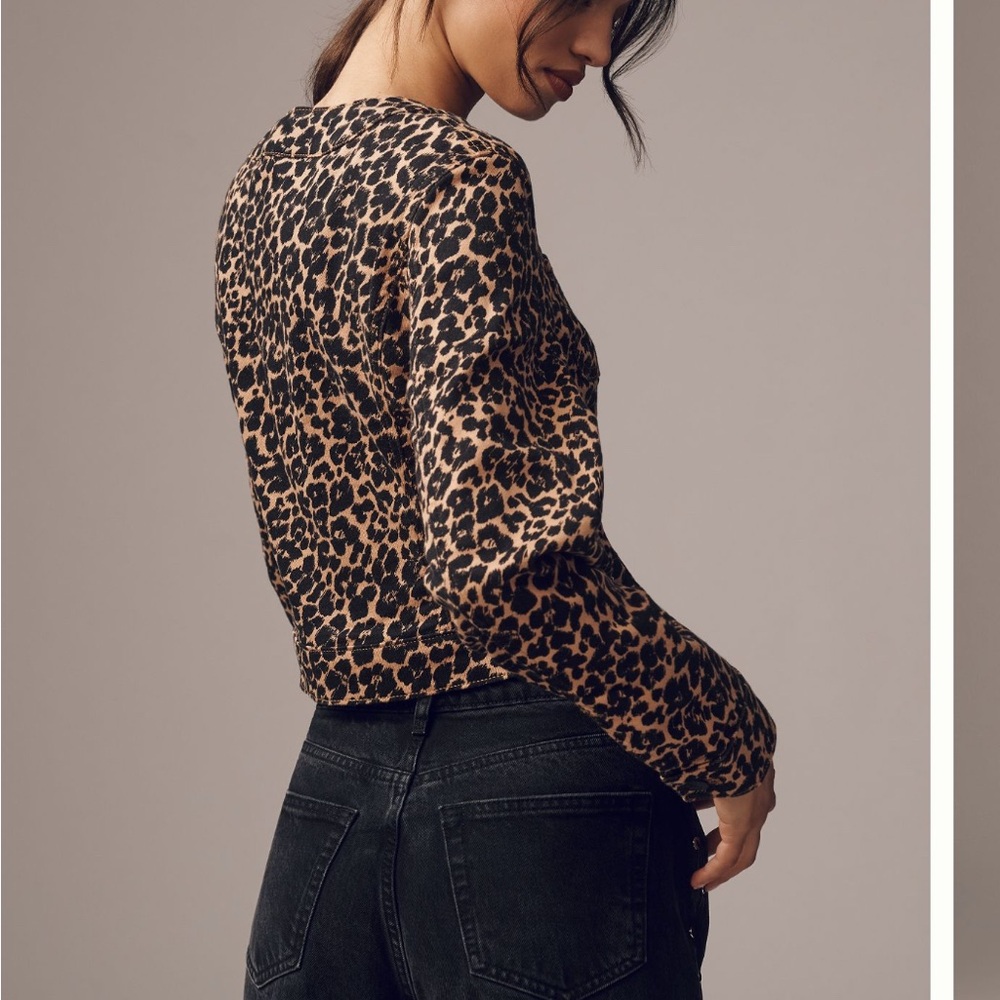 Leopard Print Button-Up Jacket NWT - Picture 2 of 4